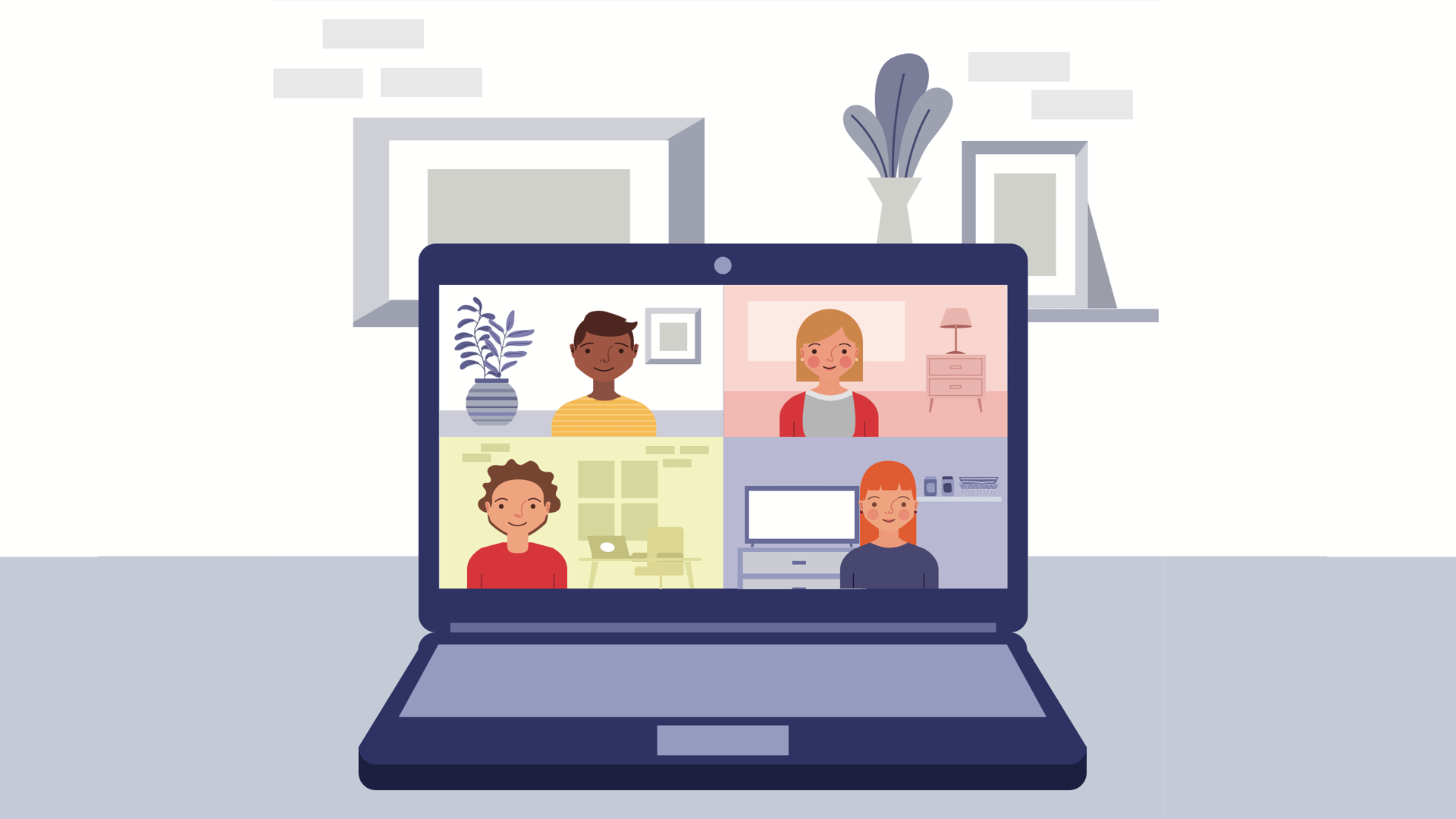 Virtual meeting illustration